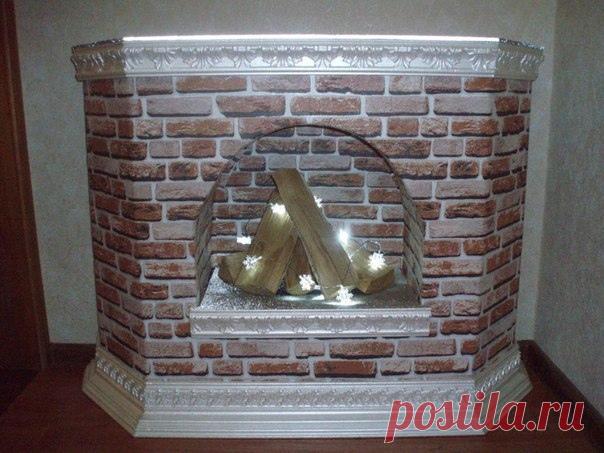 Декоративный камин из картона своими руками