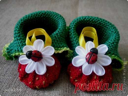 Пинетки «Зефирки», связанные спицами. Мастер-класс