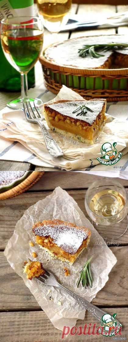 Crostata di miele, pinoli e rosmarino. Или, говоря простым русским языком, "Пирог с медом, кедровыми орехами и розмарином" :) Пирог очень интересный и необычный: ароматная розмариновая основа, начинка, которая напоминает мягкую и нежную ириску с ароматом и вкусом меда, и много кедровых орешков. Вкусно очень! :) Автор: dolphy