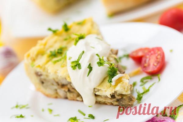 Картофельная запеканка с опятами в мультиварке