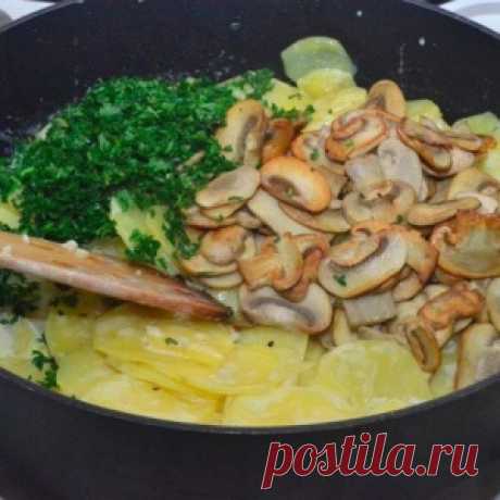 Нежная картошка с грибами в сливках. Просто тает во рту!