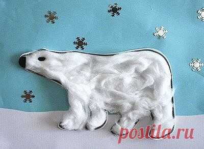 Аппликация из ваты