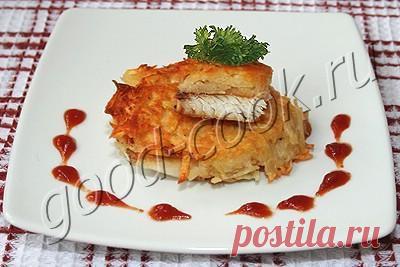 Двухслойные котлеты из картофеля и рыбы
