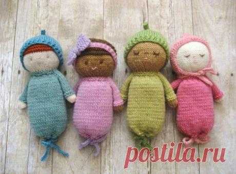 Вязание кукол единым полотном