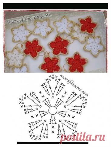 Подборка вязаных снежинок