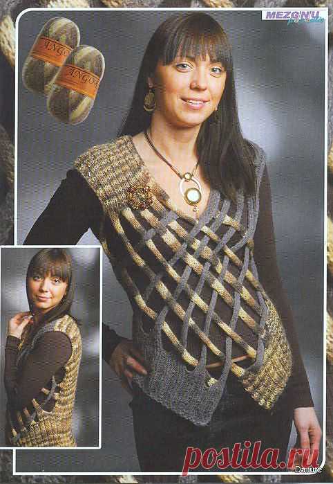 Вязание спицами, ажурная жилетка из Mezginiu pasaulis 2009_09 Liemenes2.