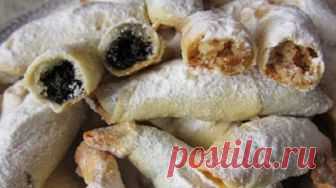 Обалденные рогалики. Тончайшее, хрустящее тесто и много сладкой вкусной начинки Есть у меня рецепт интересного теста — подходит оно и для рогаликов,...