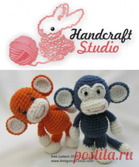 Смешная вязаная обезьянка амигуруми