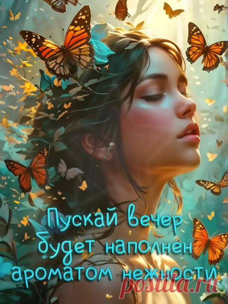 Картинка доброго вечера с пожеланием