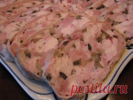 Домашняя куриная ветчина с грибами