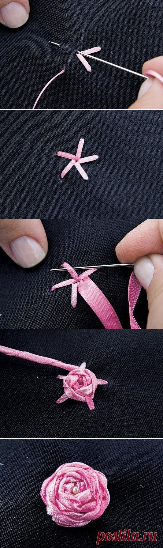 Как вышить объемный цветочек — DIYIdeas