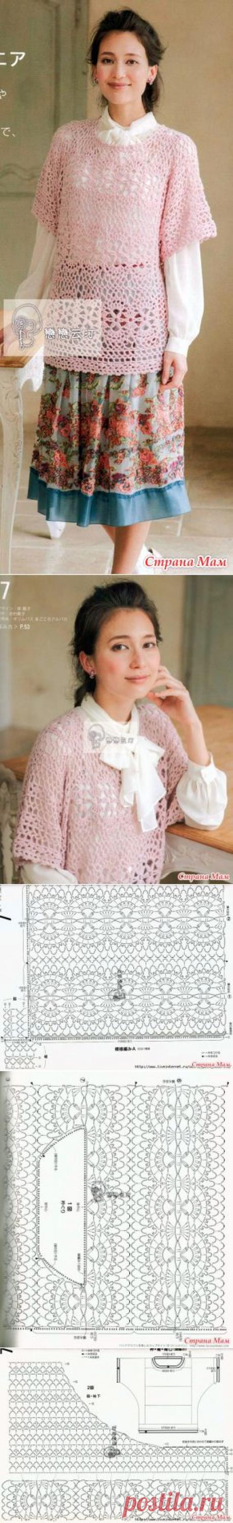 . Туника из ажурных полос. - Все в ажуре... (вязание крючком) - Страна Мам