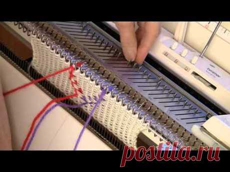 Vertical, &quot;Floatless&quot; Fair Isle for Knitting Machine by Diana Sullivan - YouTube