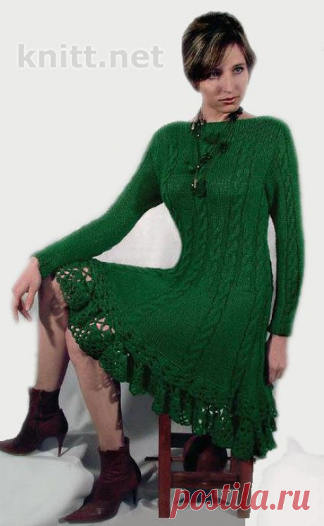Зелёное платье | knitt.net | Все о вязании