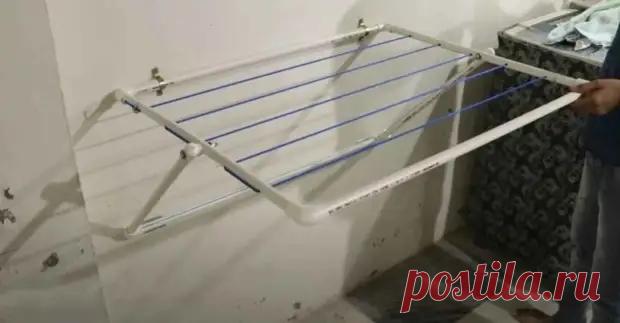 Самоделка из пластиковых труб: настенная сушилка для одежды