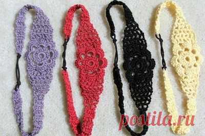 Вяжем красивую повязку на голову