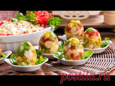 Желе из яиц на пасху - рецепт желе с курицей и овощами
