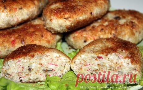 Рыбные котлеты с крабовыми палочками "Вот это да!"