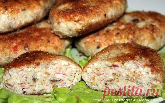 Рыбные котлеты с крабовыми палочками 