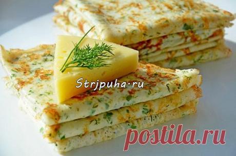 Сырные блинчики с зеленью