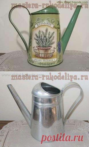 Мастер класс по декупажу: Лейка "Травки" | HandFun