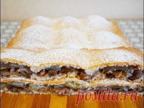 ПИРОГ из ТВОРОЖНОГО теста с ЯБЛОКАМИ ОРЕХАМИ и КОРИЦЕЙ пирог рецепт Пирог с яблоками