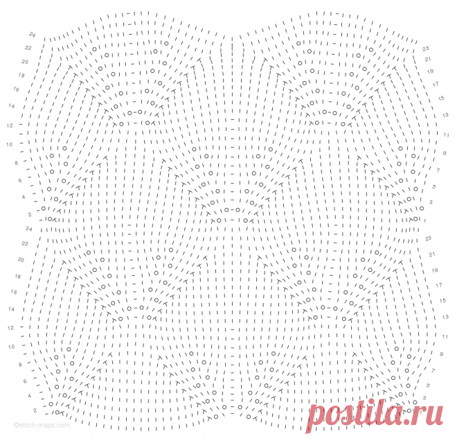 Stitch Maps » Twin leaf lace offset
