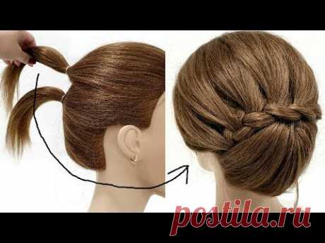 Прическа за 2 минуты на Короткие волосы. ПОШАГОВЫЙ УРОК. Hairstyle in 2 minutes on short hair.