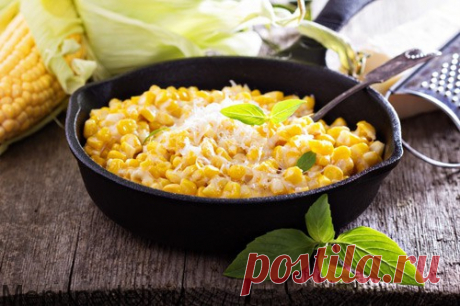 Кукуруза со сливками и пармезаном