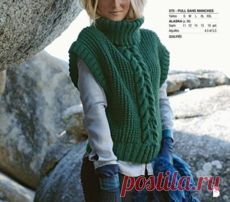 СТИЛЬНАЯ БЕЗРУКАВКА ИЗ BERGERE DE FRANCE