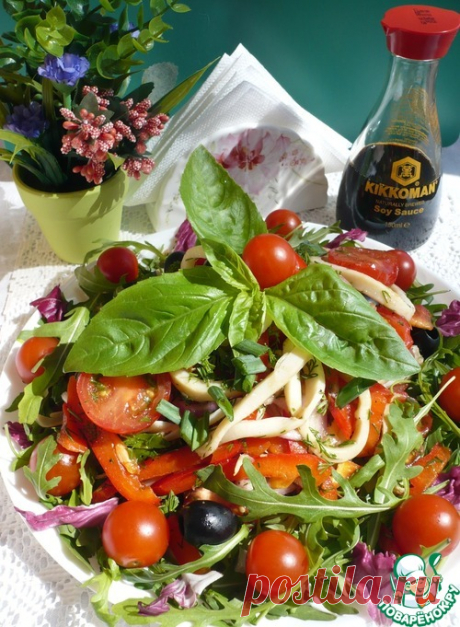 Постный салат с кальмарами - кулинарный рецепт