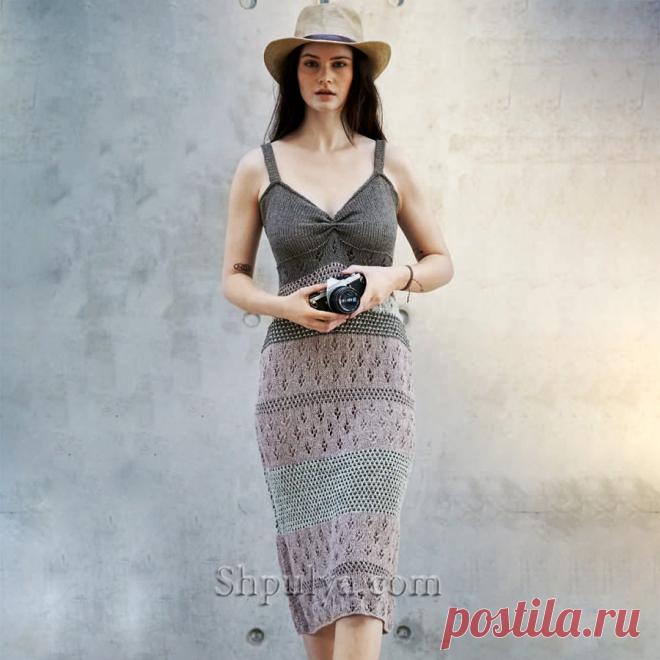 Льняное платье в стиле сафари — Shpulya.com - схемы с описанием для вязания спицами и крючком