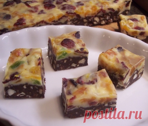 КОНФЕТЫ С ДВОЙНЫМ ШОКОЛАДОМ, СУХОФРУКТАМИ И ОРЕХАМИ