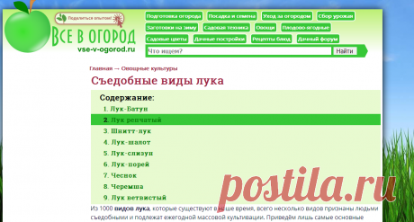 Cъедобные виды лука