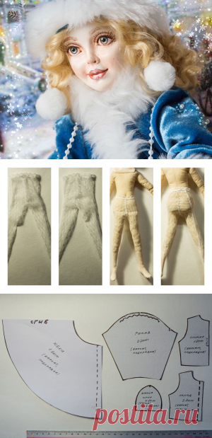 Делаем Снегурочку в смешанной технике. Часть 2 - Ярмарка Мастеров - ручная работа, handmade