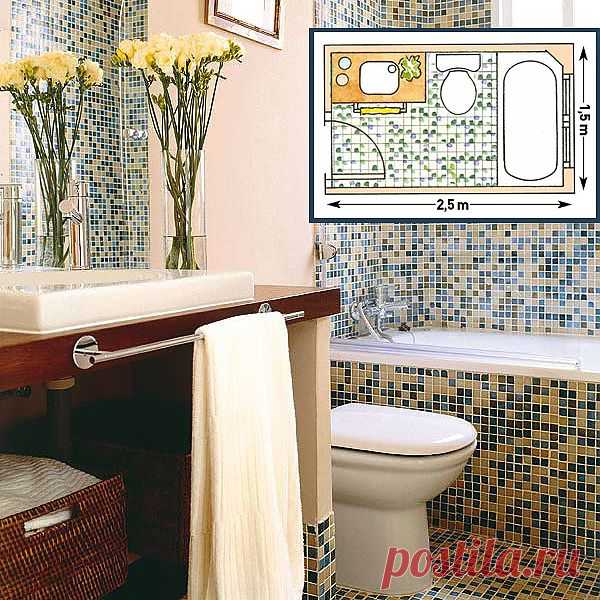 Идеи для ванных комнат площадью от 2 до 5 кв. м. 
Маленькая ванная - проблема не только маленьких квартир, но и, увы, вполне просторных. Если это - ваш случай, вполне возможно, вы еще не нашли оптимального варианта расположения сантехники, а это значит: наше новое руководство по планировке небольшой ванной будет весьма кстати.