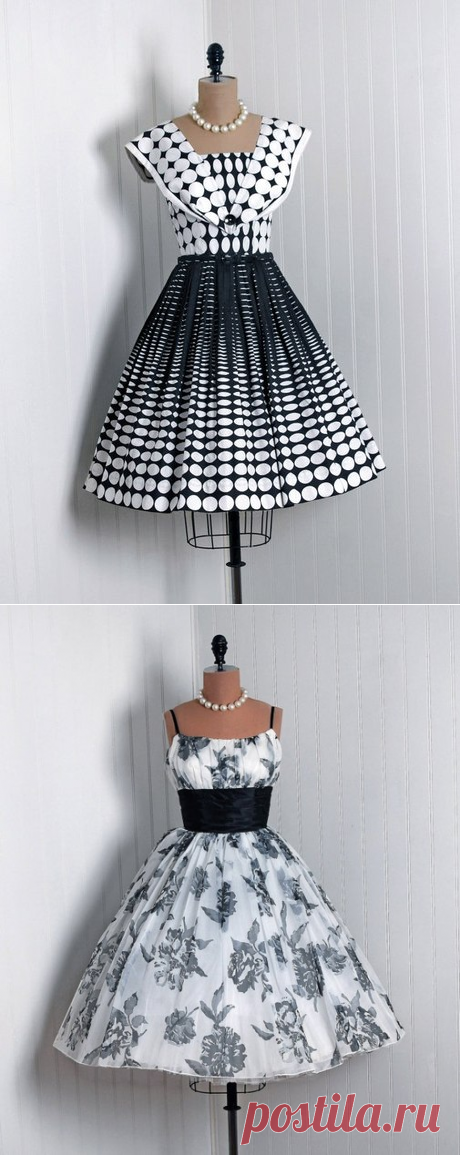Черно-белые платья в винтажном стиле. — Модно / Nemodno
