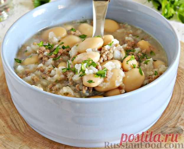 Рецепт: Фасолевый суп с фаршем и рисом на RussianFood.com