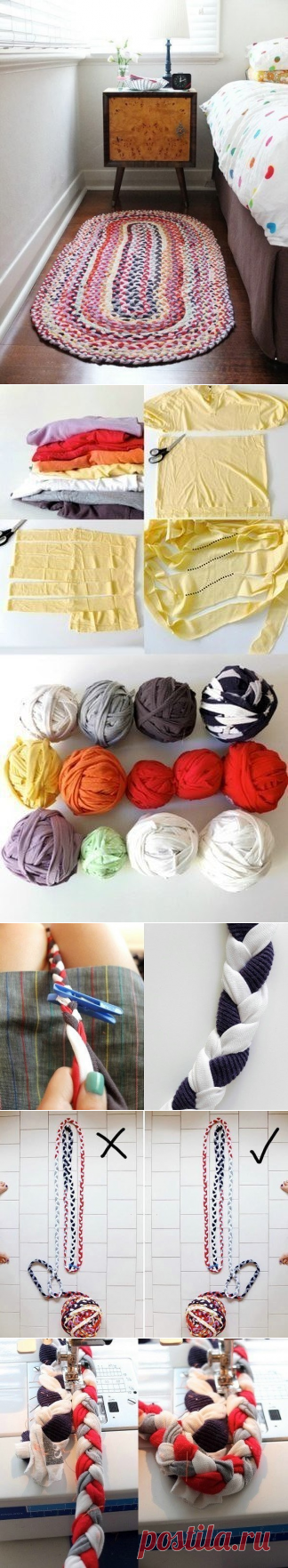 Коврик из кос для украшения дома