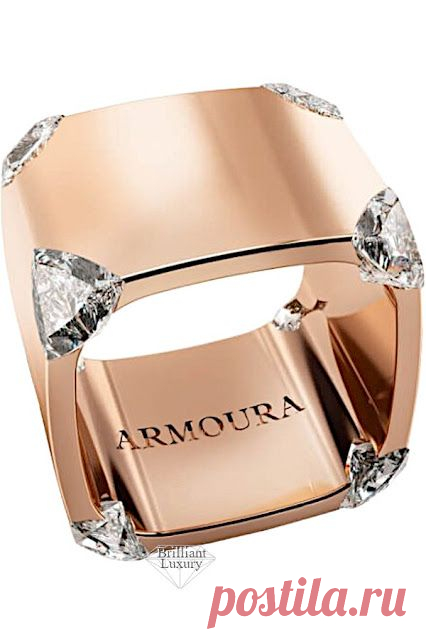 Кольцо. Кольцо от Armour. Желтое золото. Бесцветные бриллианты.