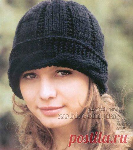 шапочка с косой вязаная спицами