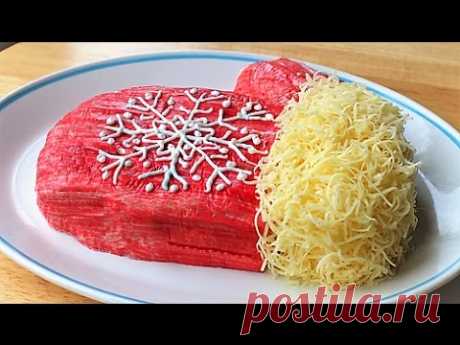 «Варежка» — экономичный и очень оригинальный салат на Новый год 2018