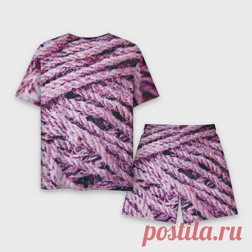 Мужской костюм с шортами 3D Сиреневые нити - купить по цене 2680 руб в интернет-магазине Всемайки, арт 3652661
