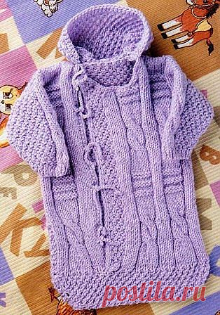 ВЯЗАНЫЙ КОНВЕРТ ДЛЯ НОВОРОЖДЕННОГО..