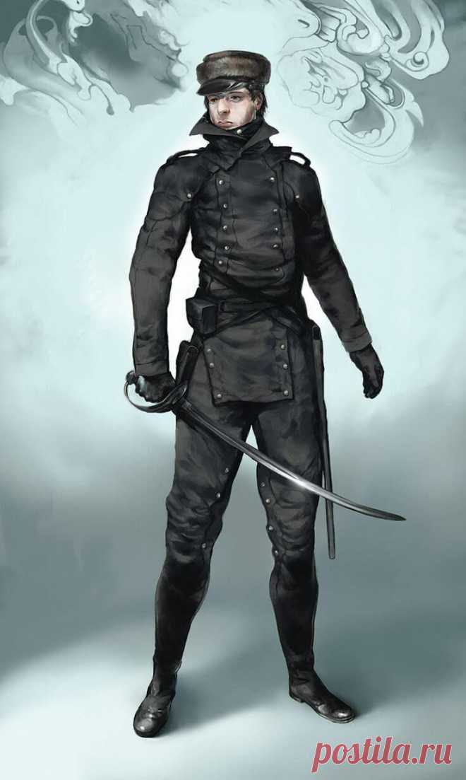 Дизельпанк. Воин. Сабля.