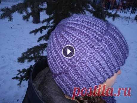 #Ирина Загородняя#Объемная шапка спицами из толстой пряжи-ПОШАГОВО мастер класс.ШАПКА СПИЦАМИ-ПРОСТО И БЫСТРОИзделия из пряжи Валенсия Манго / Valenci...