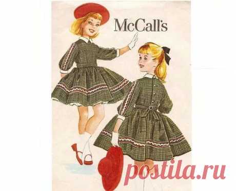 1950s Girls Dress Pattern with Attached Petticoat Bouffant Party Dress Cake…
