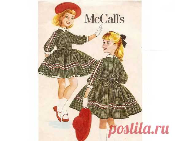 1950s Girls Dress Pattern with Attached Petticoat Bouffant Party Dress Cake…