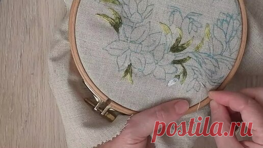 Ботаническая вышивка гладью пошагово. Как вышивать подснежник. | ГАЛИНА ГОРЯИНОВА, пэчворк и вышивка. | Дзен