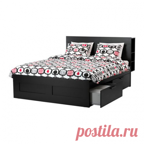 БРИМНЭС Каркас кровати с изголовьем - 140x200 см - IKEA